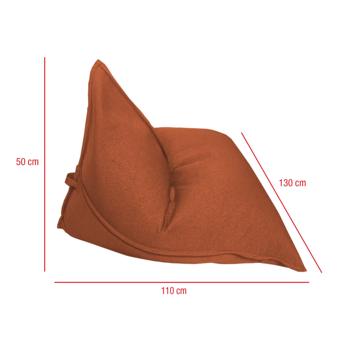 SITZSACKBEZUG Orange 130/110/50 cm - Orange, Textil (130/50/110cm) - Mobili Rebecca