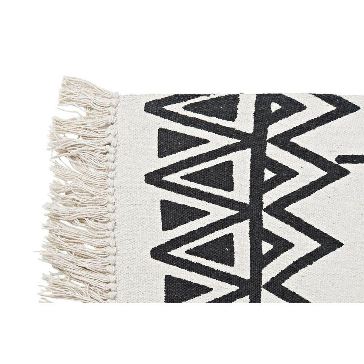 TEPPICH Schwarz Weiß Ikat (160 x 250 x 0,7 cm) - Multicolor, Textil (160/250cm) - DKD Home Decor