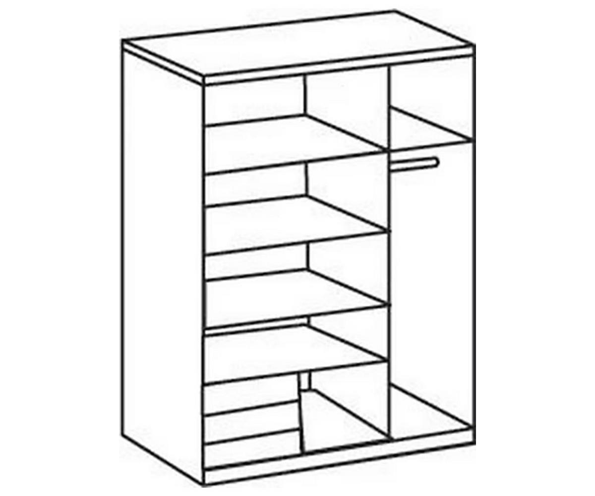 SCHWEBTÜRENSCHRANK Emden Plankeneiche / weiß 135 / 64 / 198cm - Eichefarben/Weiß, Holz/Holzwerkstoff (135/198/64cm) - Wimex