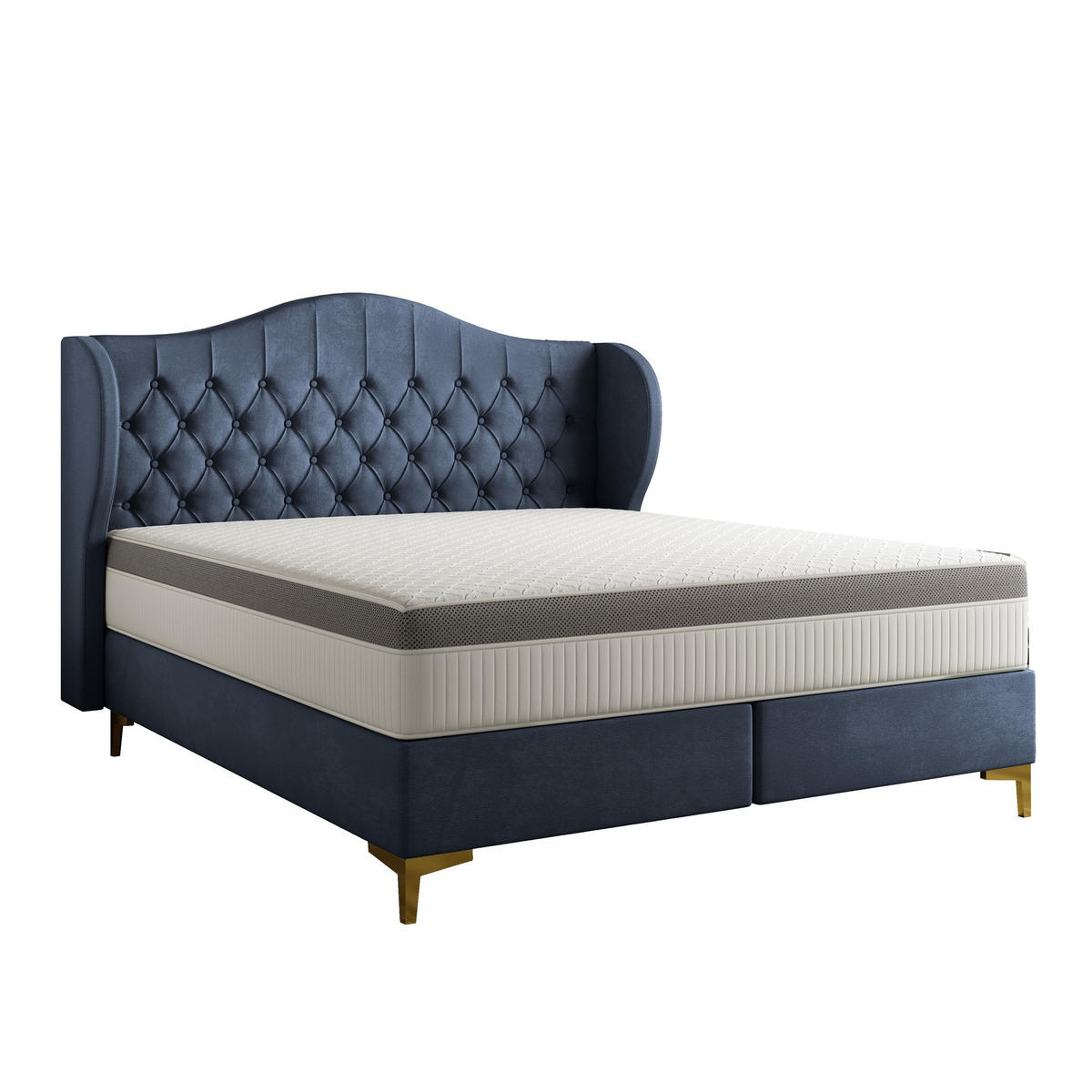 POLSTERBETT Pelagio In Whisper - Dunkelblau, Holzwerkstoff/Textil (160/200cm) - Fun Möbel