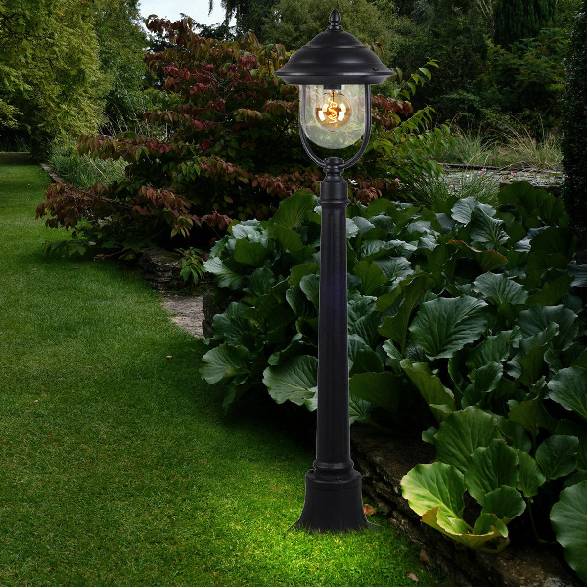 LED WEGELEUCHTE Alu Schwarz - Schwarz, Metall (25/111/111cm)