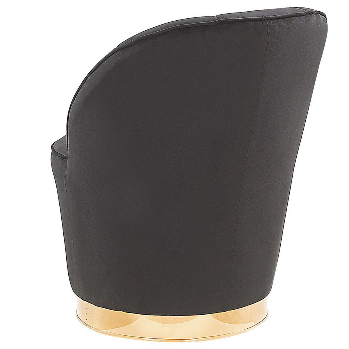 SESSEL Samtstoff Schwarz/Gold Alby - Schwarz, Textil/Metall (56/72/61cm) - Beliani