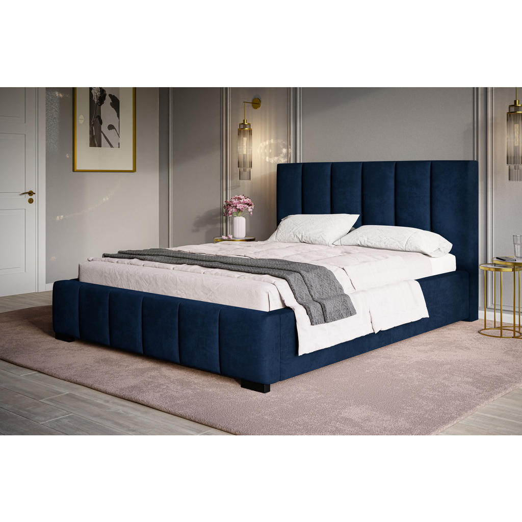 Thumbnail - Alpi-Möbel Polsterbett, Dunkelblau, Textil, 120x200 cm, Oeko-Tex® Standard 100, Schlafzimmer, Betten, Polsterbetten