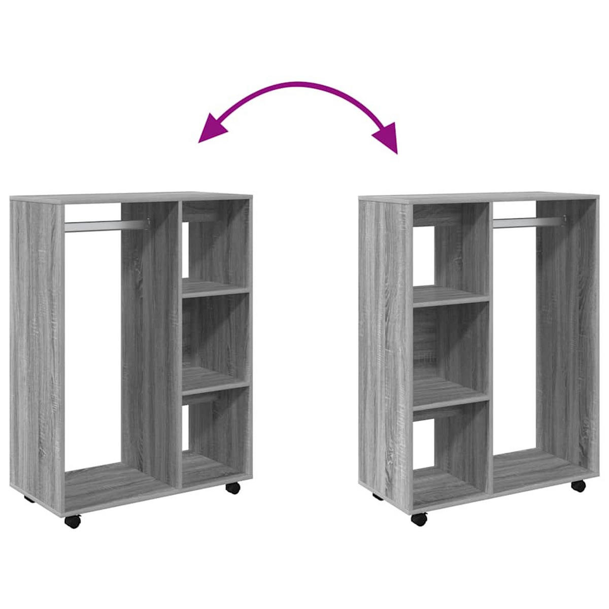 KLEIDERSCHRANK Grau Sonoma 80/40/110 Cm Holzwerkstoff - Grau, Holzwerkstoff (80/110/40cm) - vidaXL