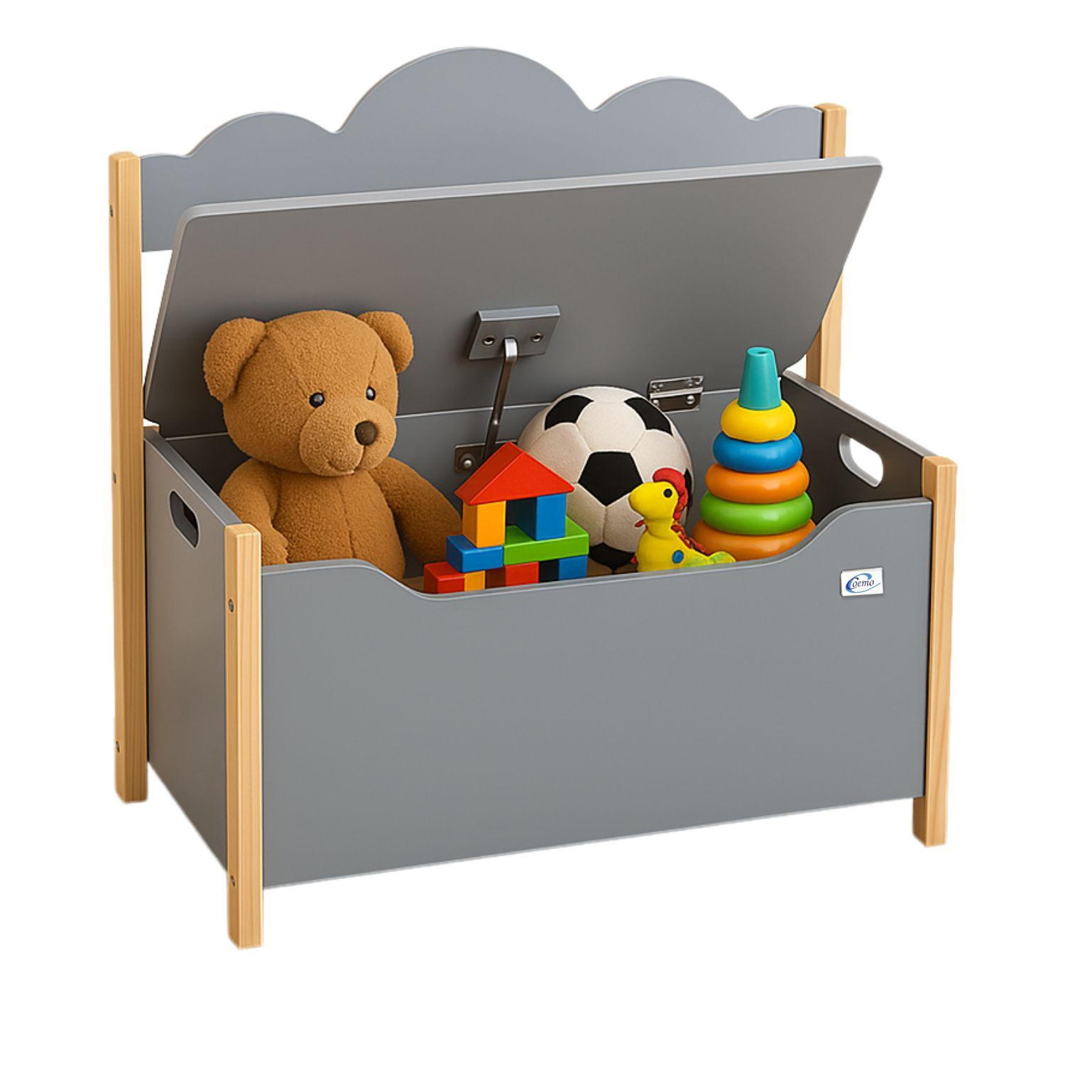 KINDERSITZBANK TRUDI Spielzeugtruhe in Grau - Grau, Holzwerkstoff (26/55/60cm) - Coemo
