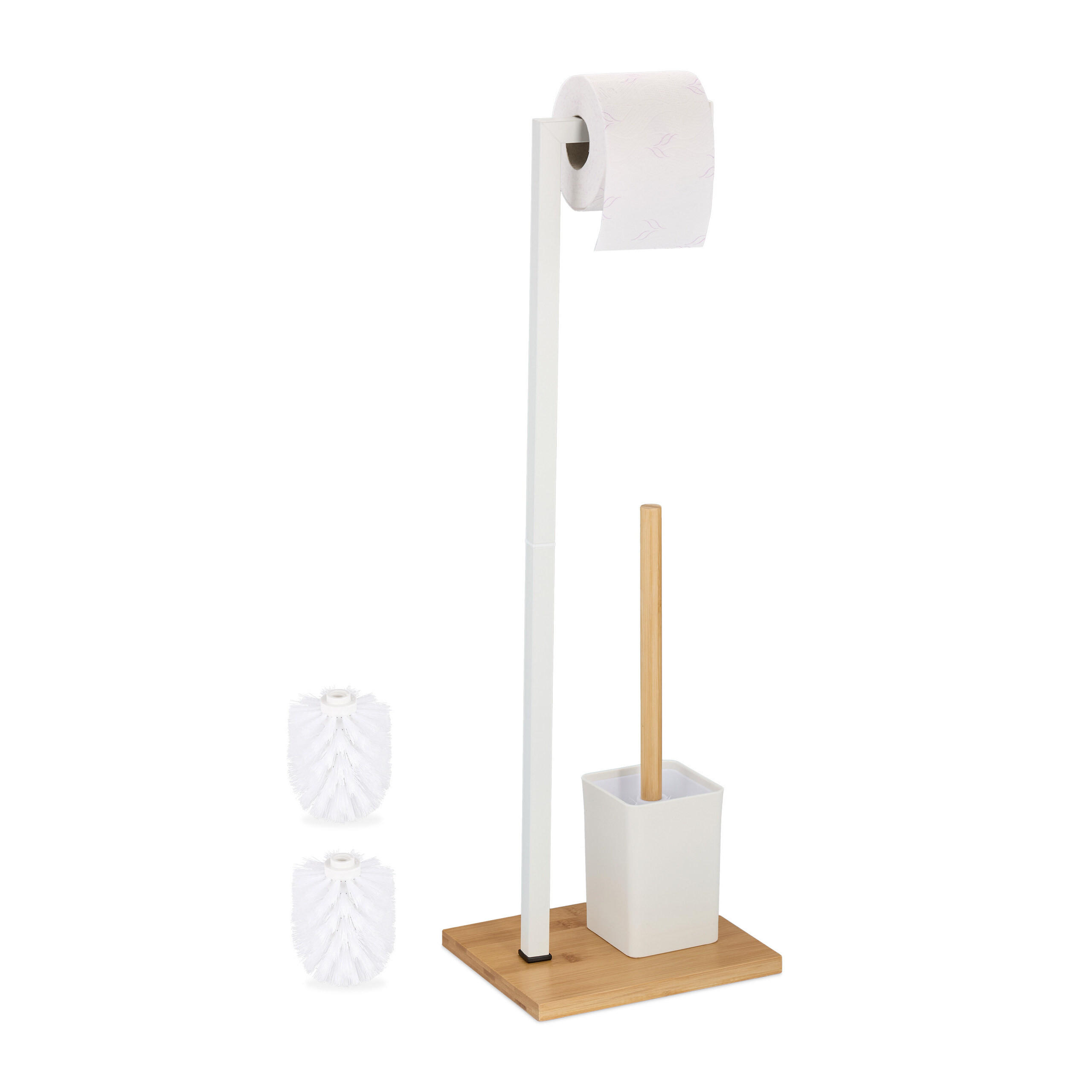 WC-GARNITUR - Weiß, Holz/Kunststoff (22/70.5/18cm) - Relaxdays