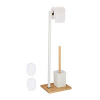 WC-GARNITUR - Weiß, Holz/Kunststoff (22/70.5/18cm) - Relaxdays