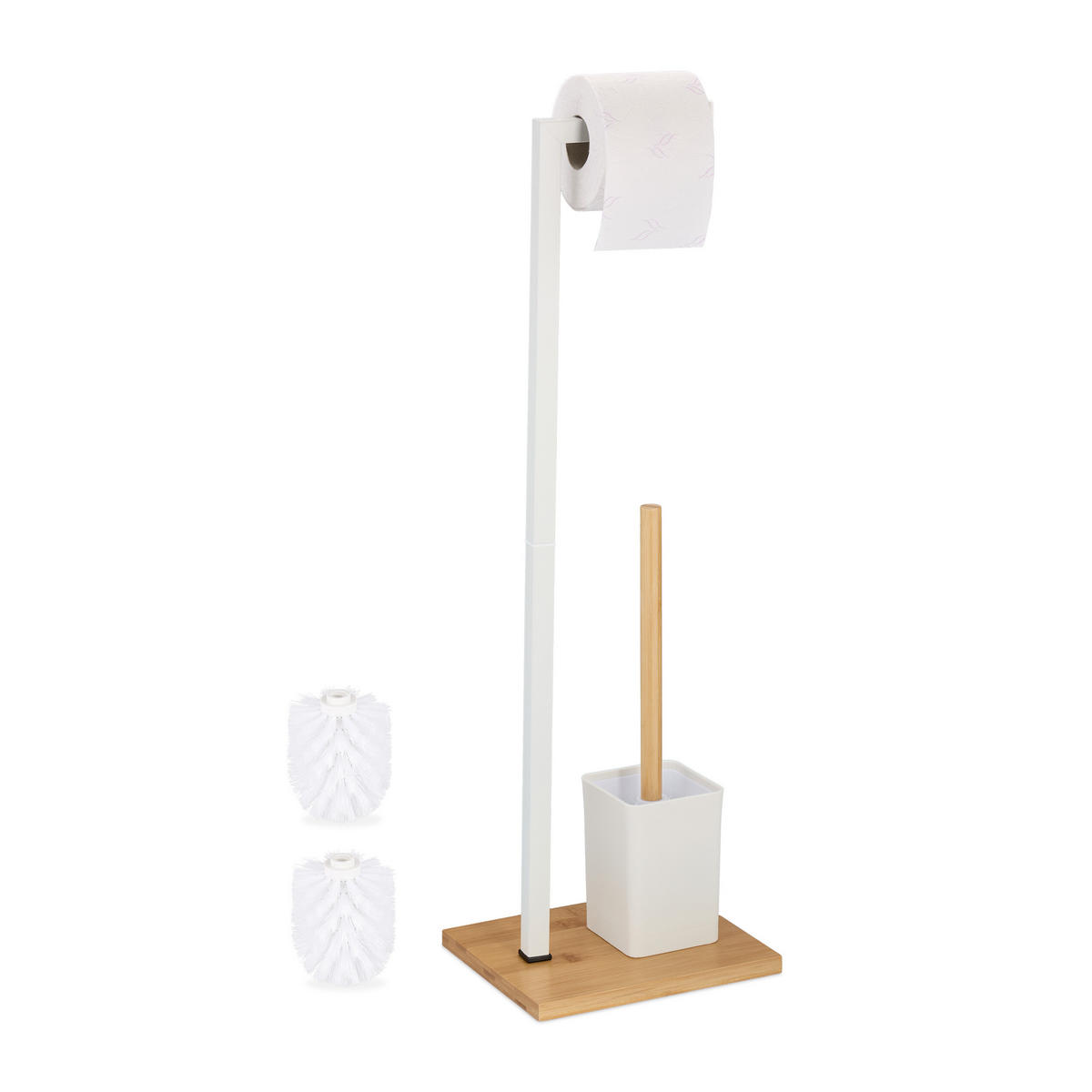 WC-GARNITUR - Weiß, Holz/Kunststoff (22/70.5/18cm) - Relaxdays