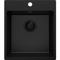 SPÜLBECKEN Riga, 2-er set Alles Schwarz 43/50 cm 1 Becken + Ablauf-Set ab 45er Unterschrank - Schwarz, Kunststoff (43/20/50cm) - Primagran