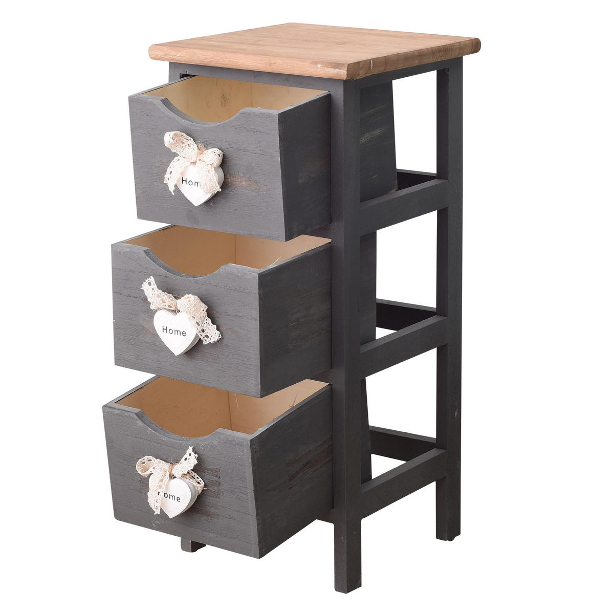 NACHTTISCH Grau 25/25/56 cm - Grau, Holz (25/56/25cm) - Mobili Rebecca