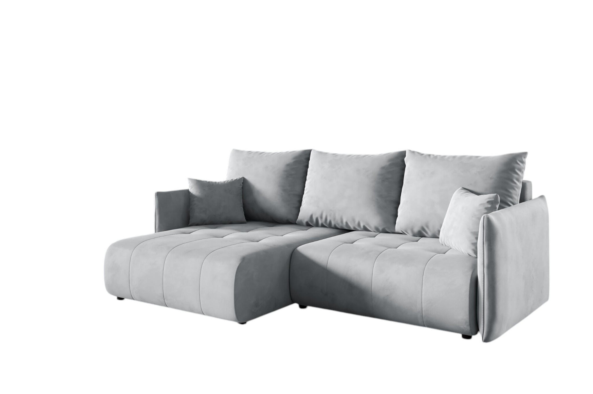 ECKSOFA Canio - Hellgrau, Holzwerkstoff/Textil (221/153cm) - Fun Möbel