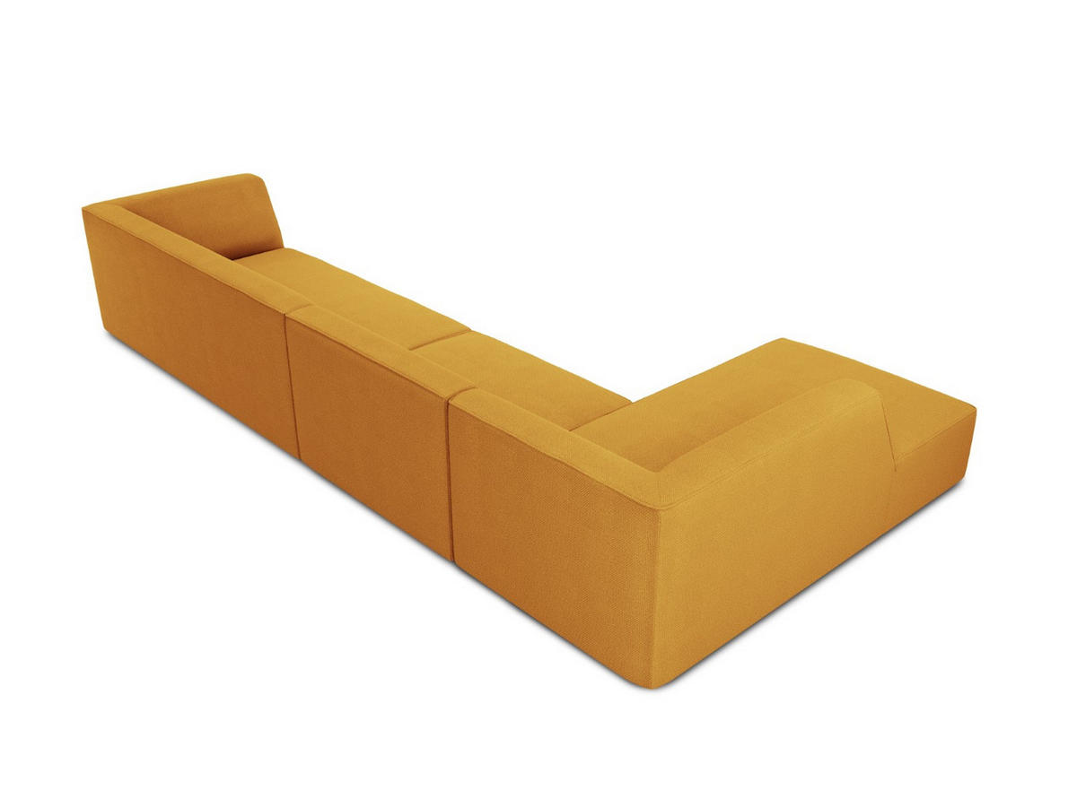 ECKSOFA links Ruby aus strukturiertem Stoff gelb 5 Sitzplätze - Gelb, Textil (180/366cm) - Micadoni