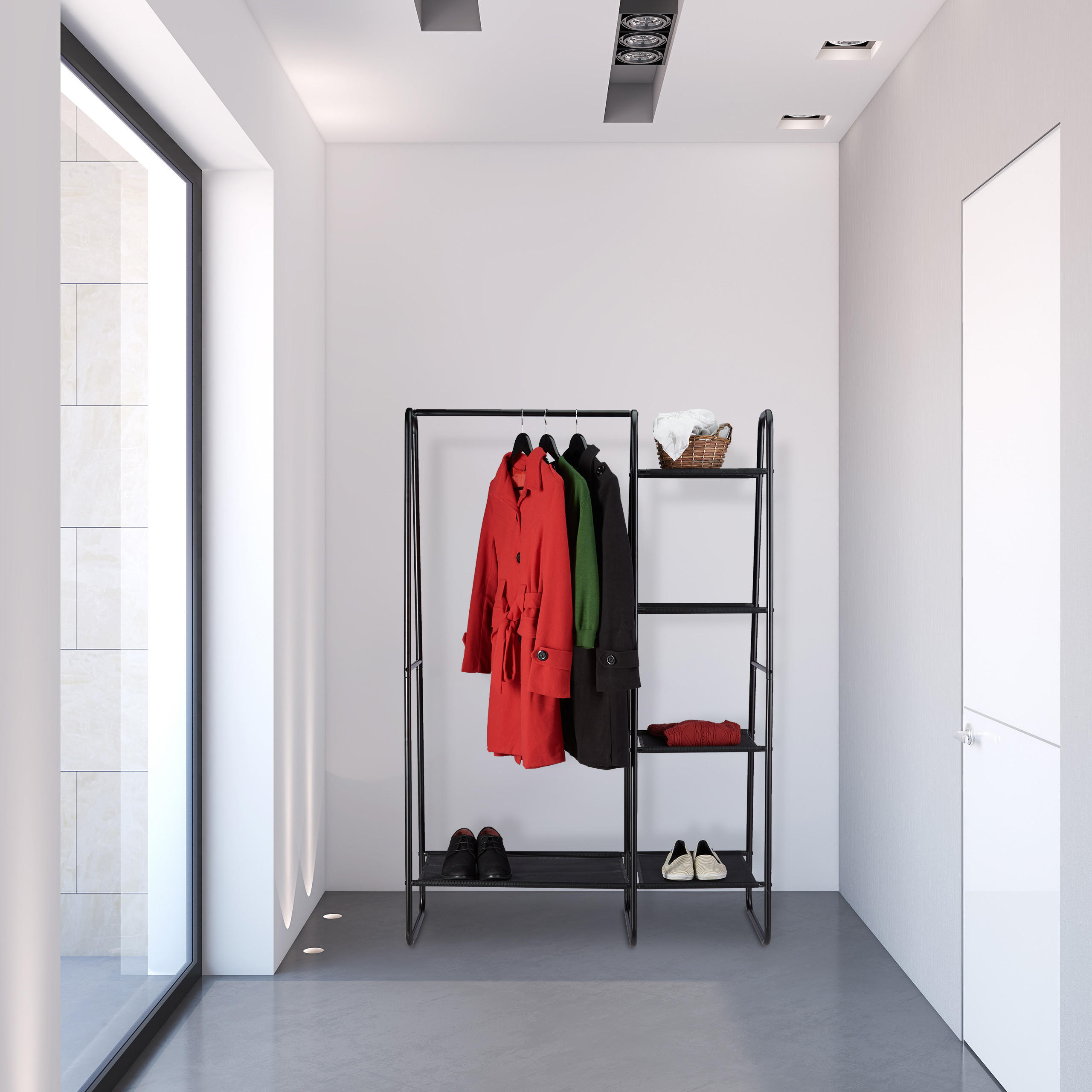 GARDEROBENSTÄNDER - Schwarz, Textil/Metall (100/150/40cm) - Relaxdays