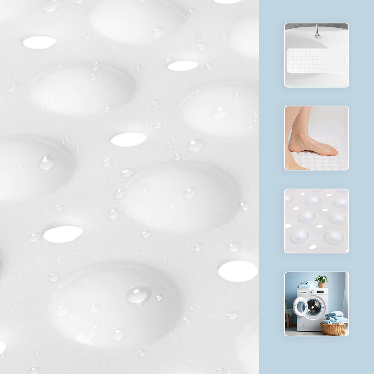 BADEWANNENMATTE - Weiß, Kunststoff (97/39cm) - Relaxdays