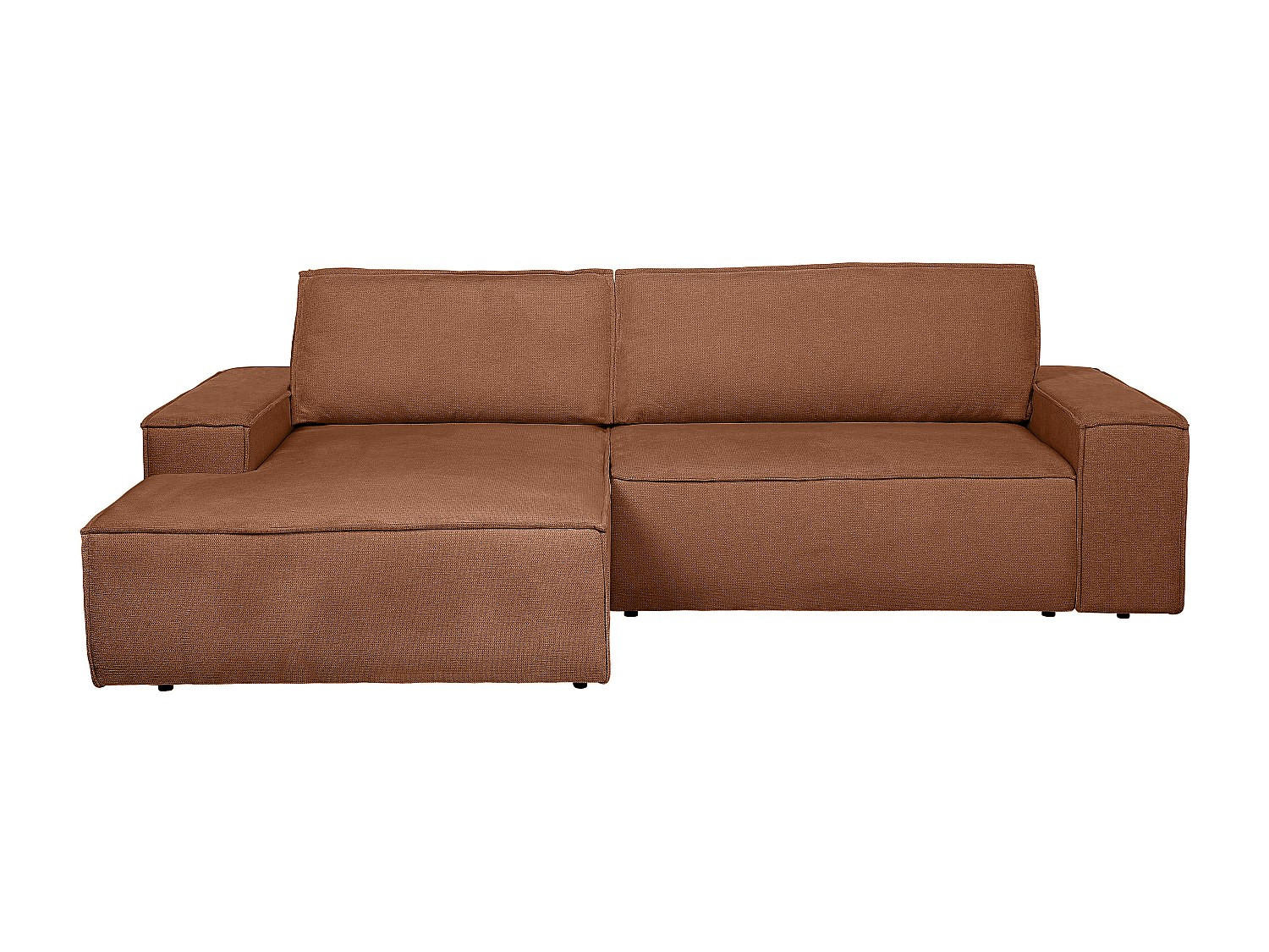 SCHLAFSOFA - 4 Personen - stoff - terracotta Amelia - Terracotta, Textil (267/85/167cm) - Vente-Unique