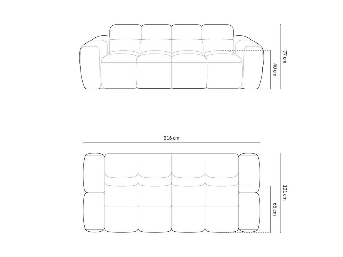 SOFA Lisa aus Samt terrakotta 3 Sitzplätze - Terra cotta, Textil (101/77/216cm) - Micadoni