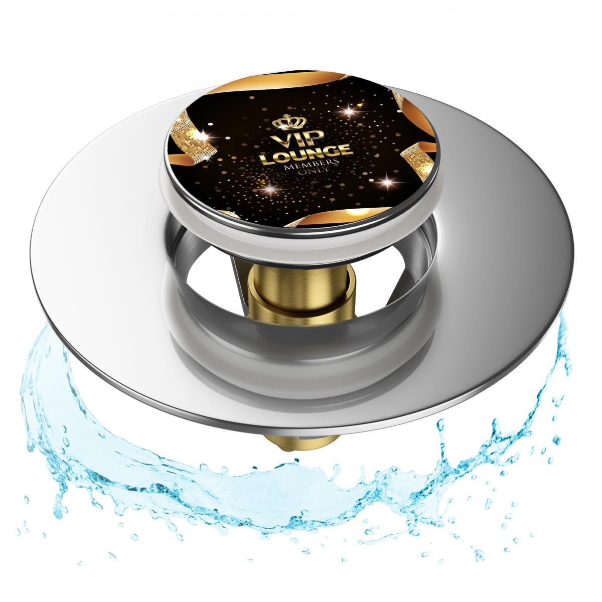 WASCHBECKENSTÖPSEL Pop-Up VIP-Lounge - Schwarz, Metall (6/4/5cm) - Sanilo