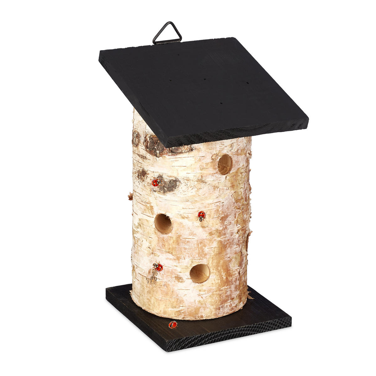 MARIENKÄFERHAUS - Hellbraun, Holz (12/20.5/12cm) - Relaxdays