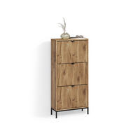 SCHUHKIPPER Aterno Viking Oak 60 x 130 cm mit 3 Klappschubladen - Eichefarben, Holzwerkstoff (60/130/24cm) - Livinity®