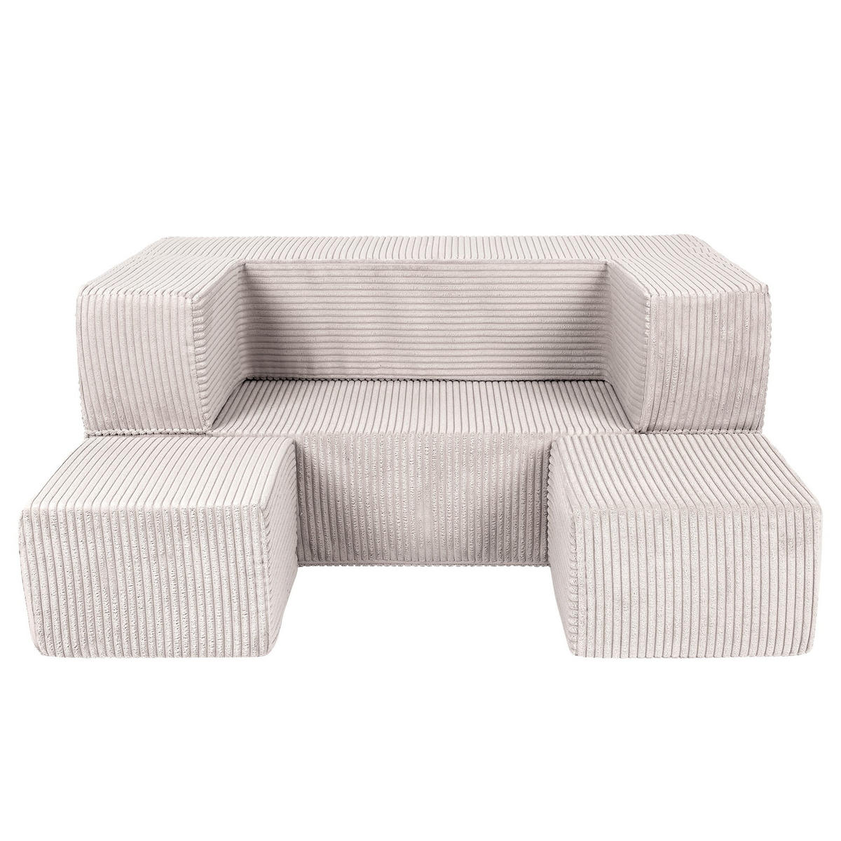 KINDERSOFA, Aesthetic, Cube, Ecru - Ecru, Textil (96/40/50cm) - MeowBaby