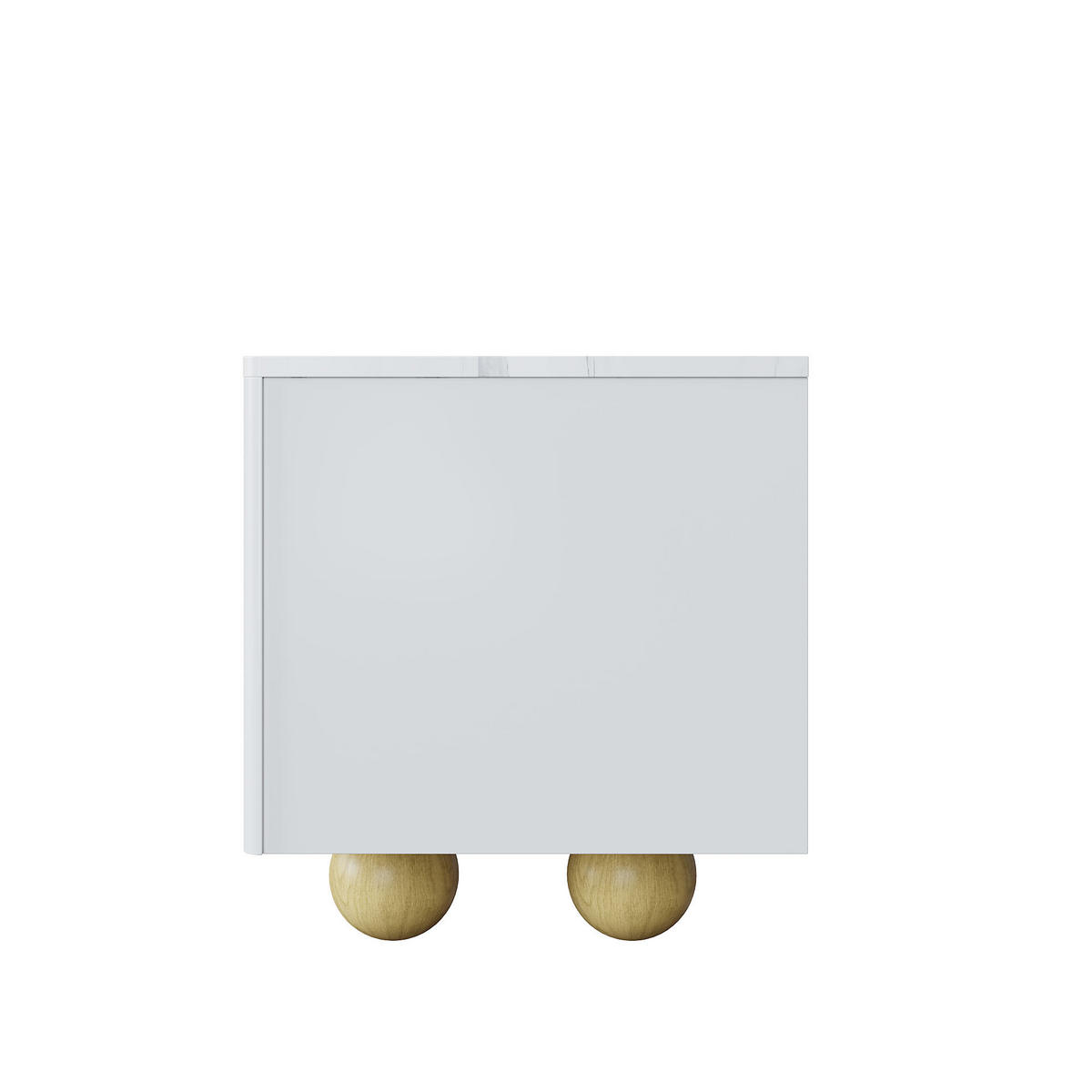 LOWBOARD DE-40560 4 Türen mit Marmoroptik und Holzfüßen Weiß - Weiß, Holzwerkstoff (180/44/40cm) - ComfortXL