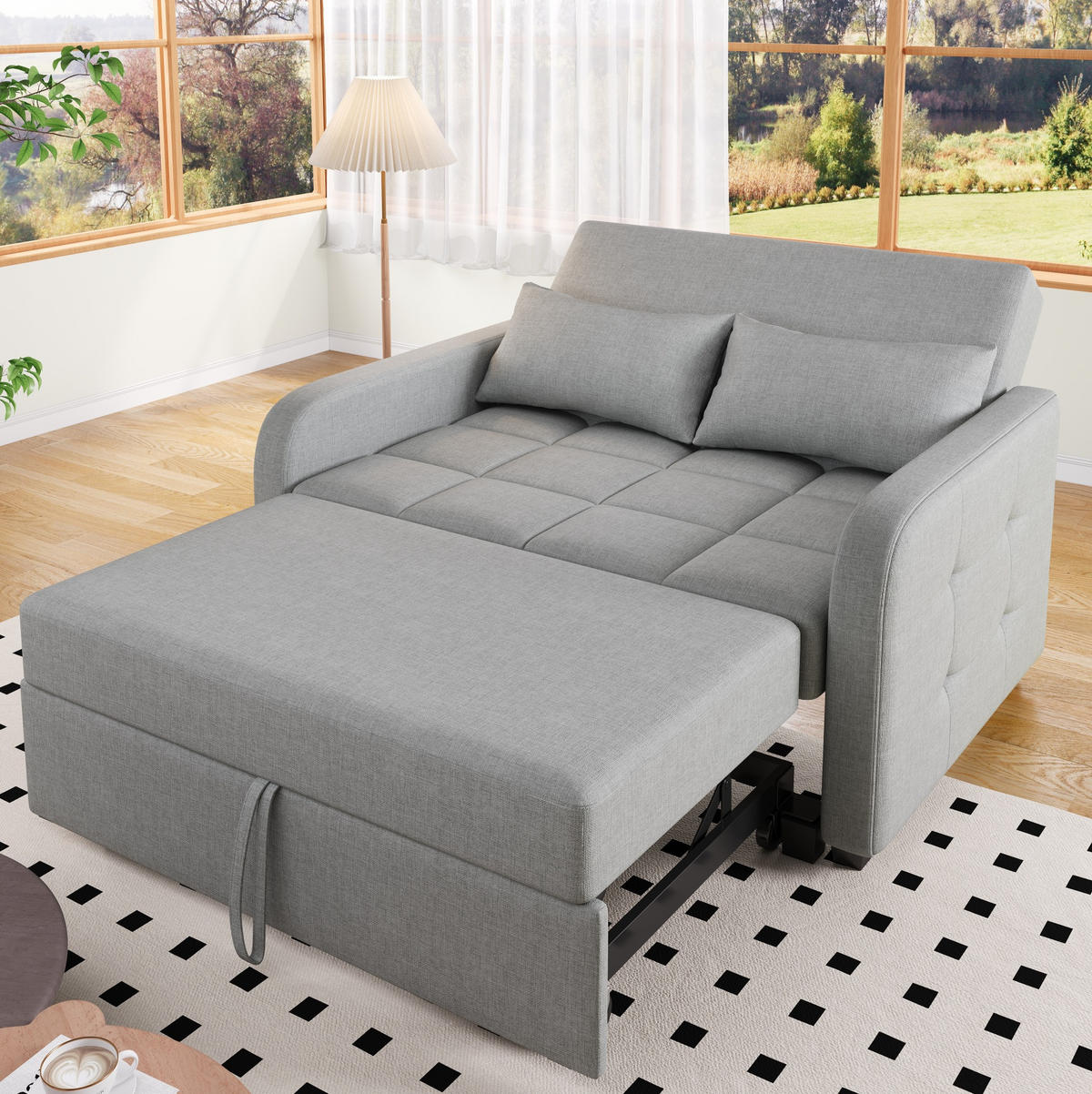 SCHLAFSOFA mit verstellbarer Rückenlehne 127x180 cm Antique Gray - Grau, Metall (75/94/127cm) - Meubliv