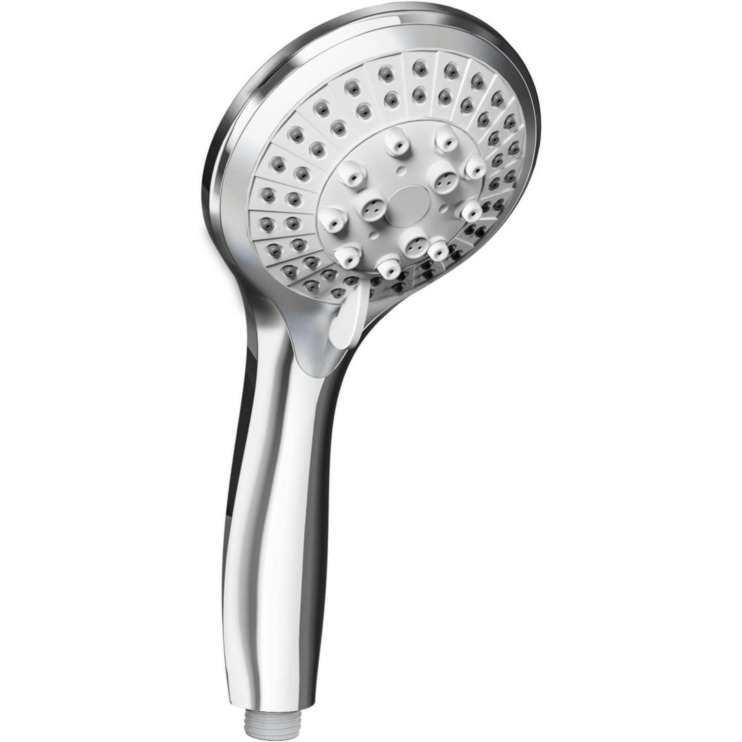 HANDBRAUSE mit 5 Strahlarten Silber - Silberfarben, Kunststoff (5.8/12.7/25cm)
