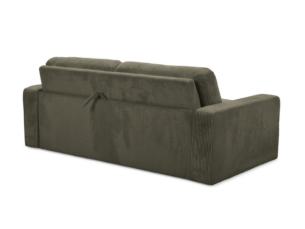 3-SITZER SOFA mit Schlaffunktion Cord Stoff Grün - Gelb/Schwarz, Kunststoff/Textil (195/80/100cm) - Makamii