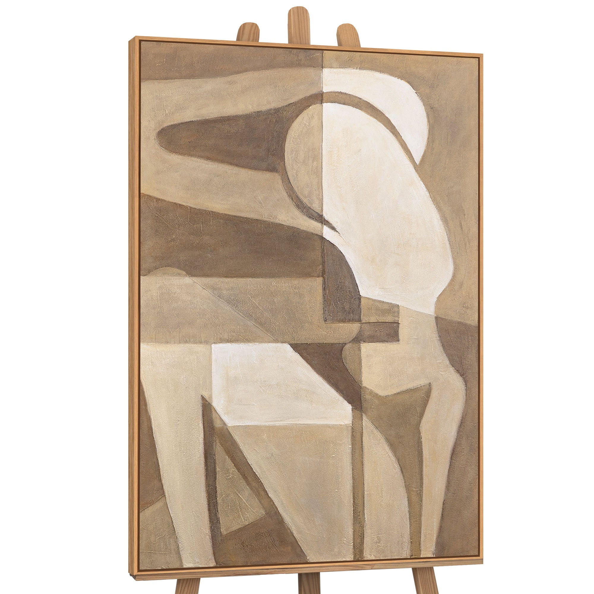 GEMÄLDE Abstrakte Zärtlichkeit Schattenfugenrahmen Eichefarben 140x100 cm - Eichefarben, Holz (140/100cm) - YS-art gallery