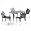 GARTENSET 5-tlg., Grau - Grau, Metall - Oviala
