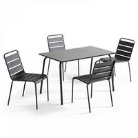 GARTENSET 5-tlg., Grau - Grau, Metall - Oviala