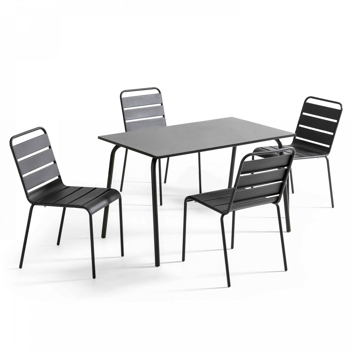 GARTENSET 5-tlg., Grau - Grau, Metall - Oviala