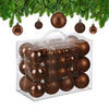 50XWEIHNACHTSKUGELN - Braun, Kunststoff (6/7/6cm) - Relaxdays