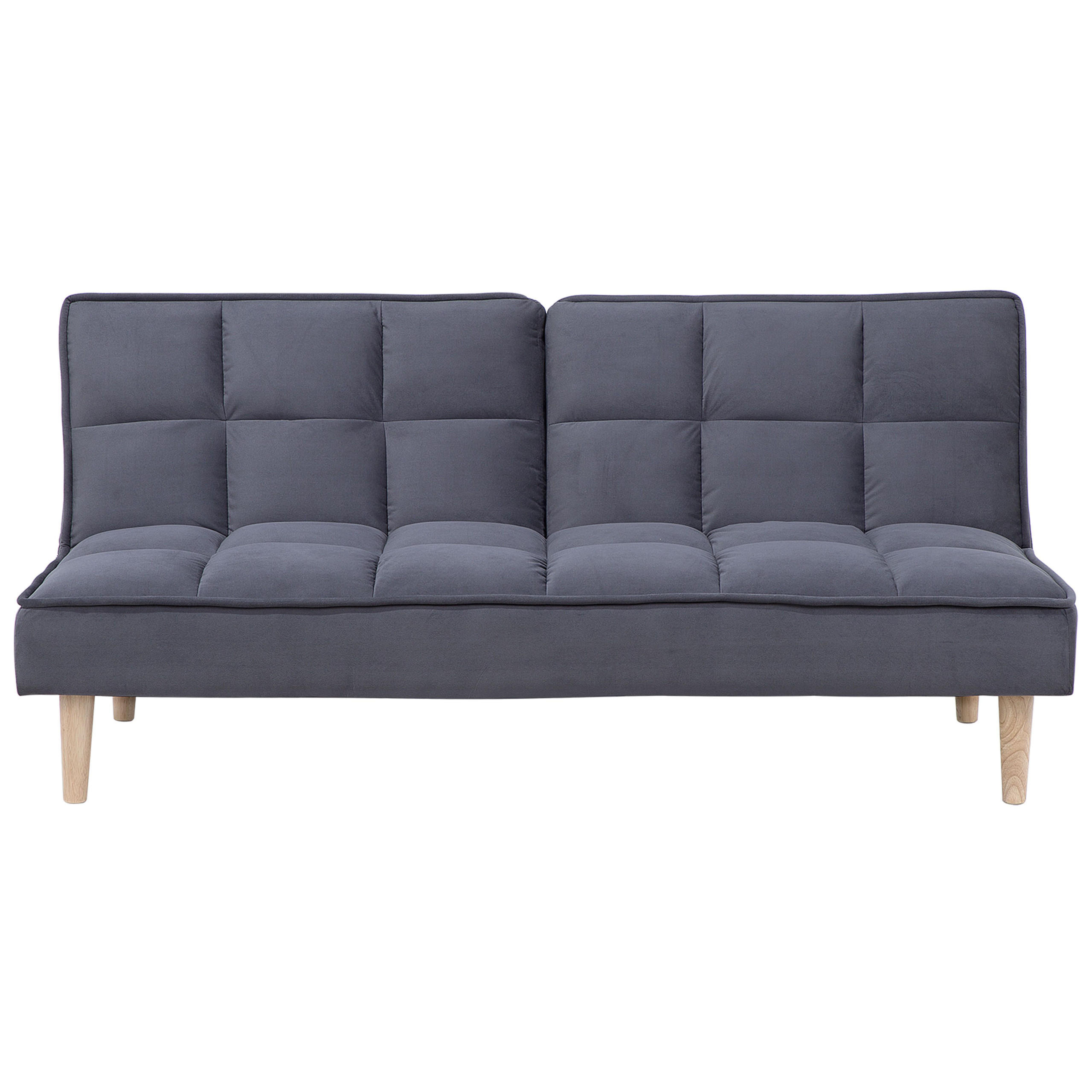 3-SITZER-SCHLAFSOFA Dunkelgrau Siljan - Hellbraun/Grau, Textil (177/80/80cm) - Beliani
