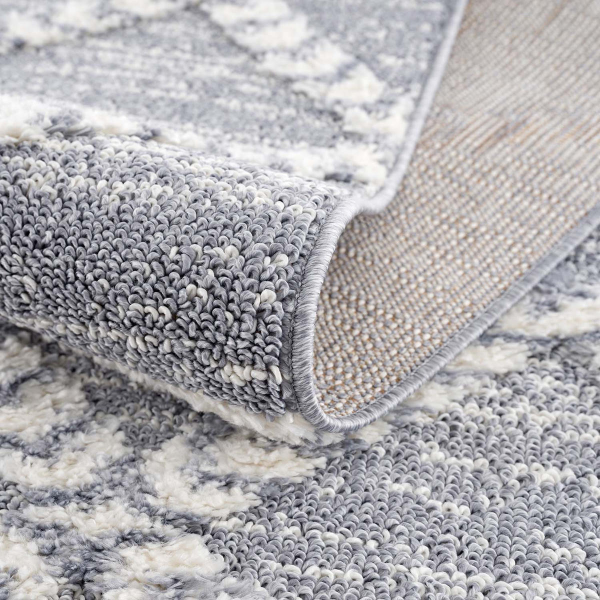 HOCHFLOR-TEPPICH Focus 3022 Grau 120 cm Rund - Grau, Textil (120/120cm) - carpet city
