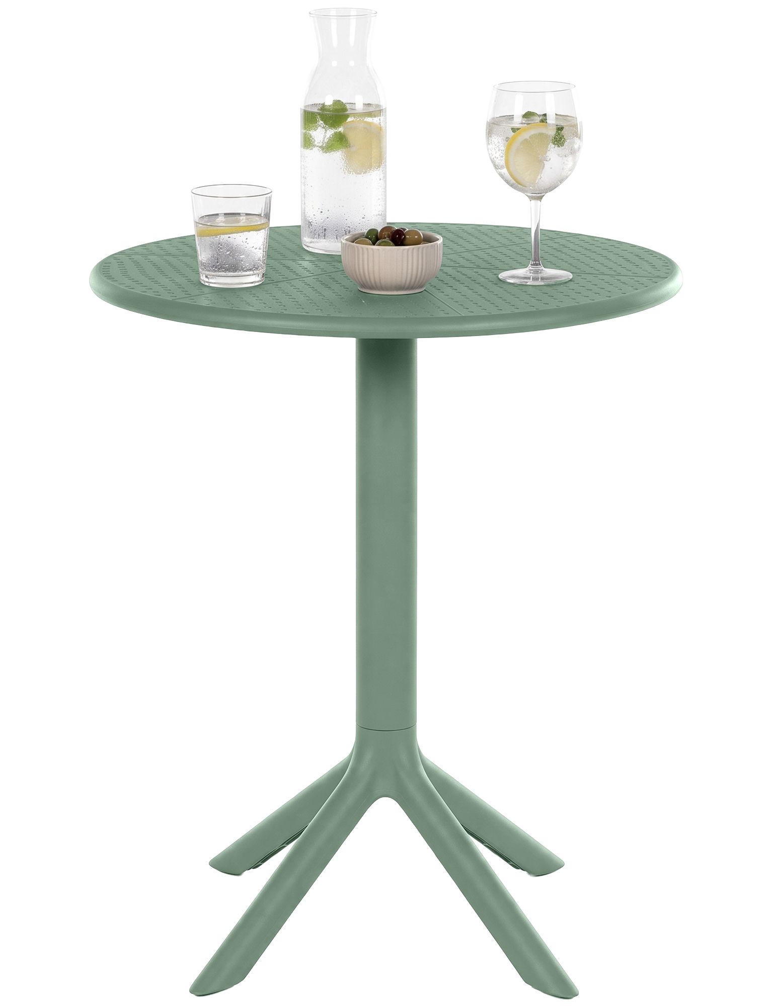 GARTENTISCH rund Ø60 cm Kunststoff Oliv - Olivgrün, Kunststoff (60/60/76cm) - CLP