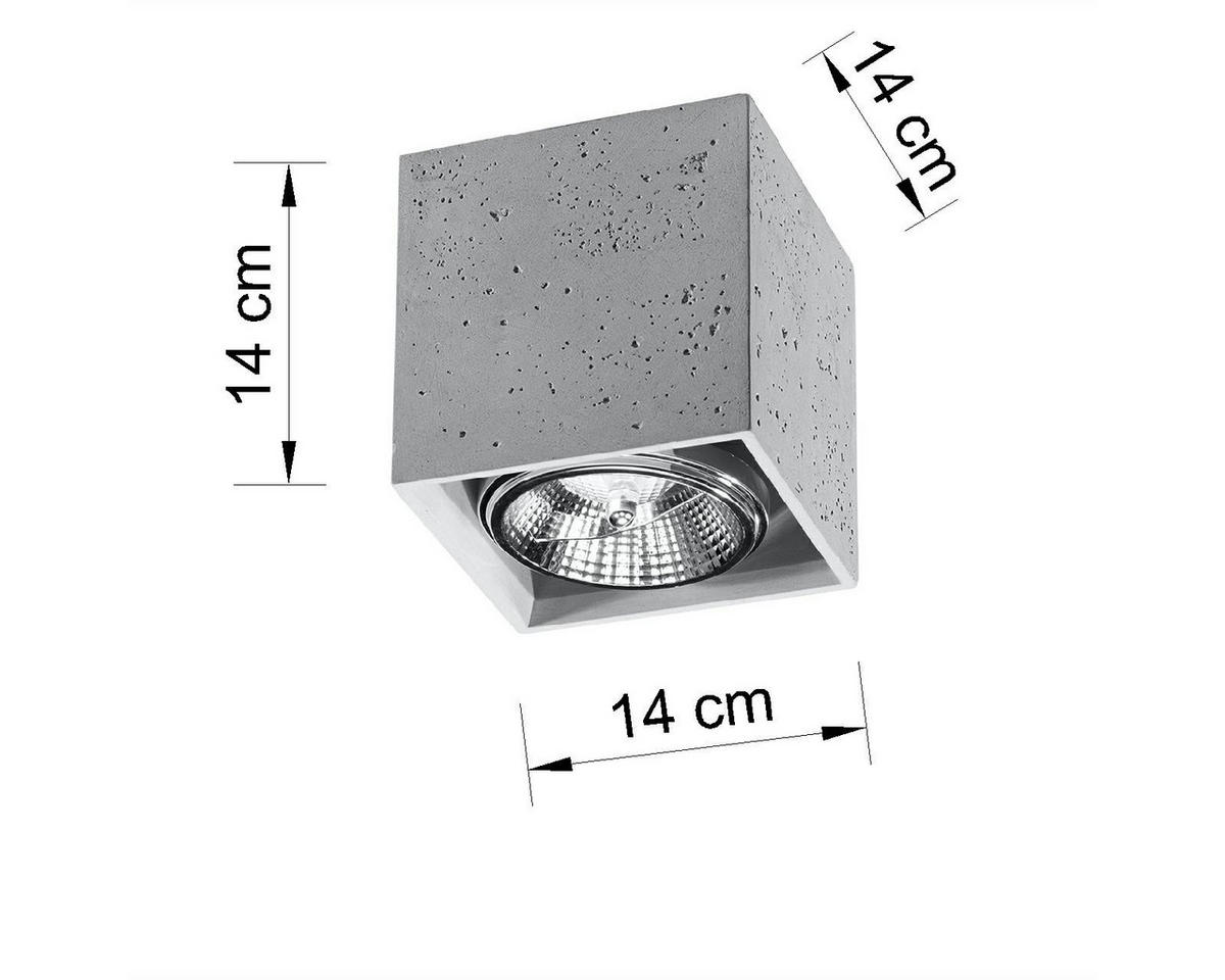 DECKENLEUCHTE Beton Grau Würfel - Grau, Stein (14/14/14cm) - Sollux Lighting