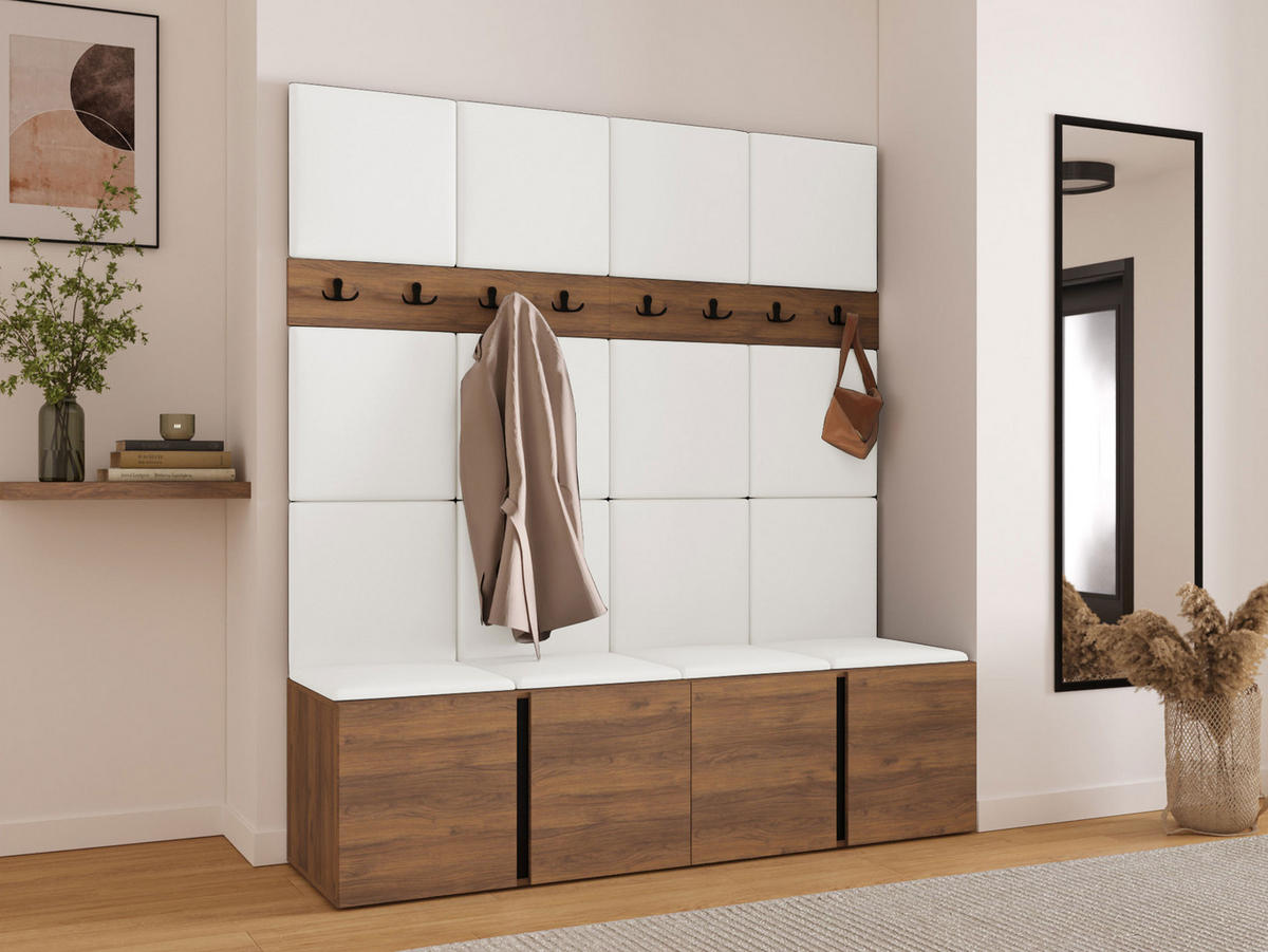 MOBILIER PENTRU HOL Orion V - alb/culoare lemn de nuc, material plastic/compozit lemnos (168/186/46cm) - MIRJAN24