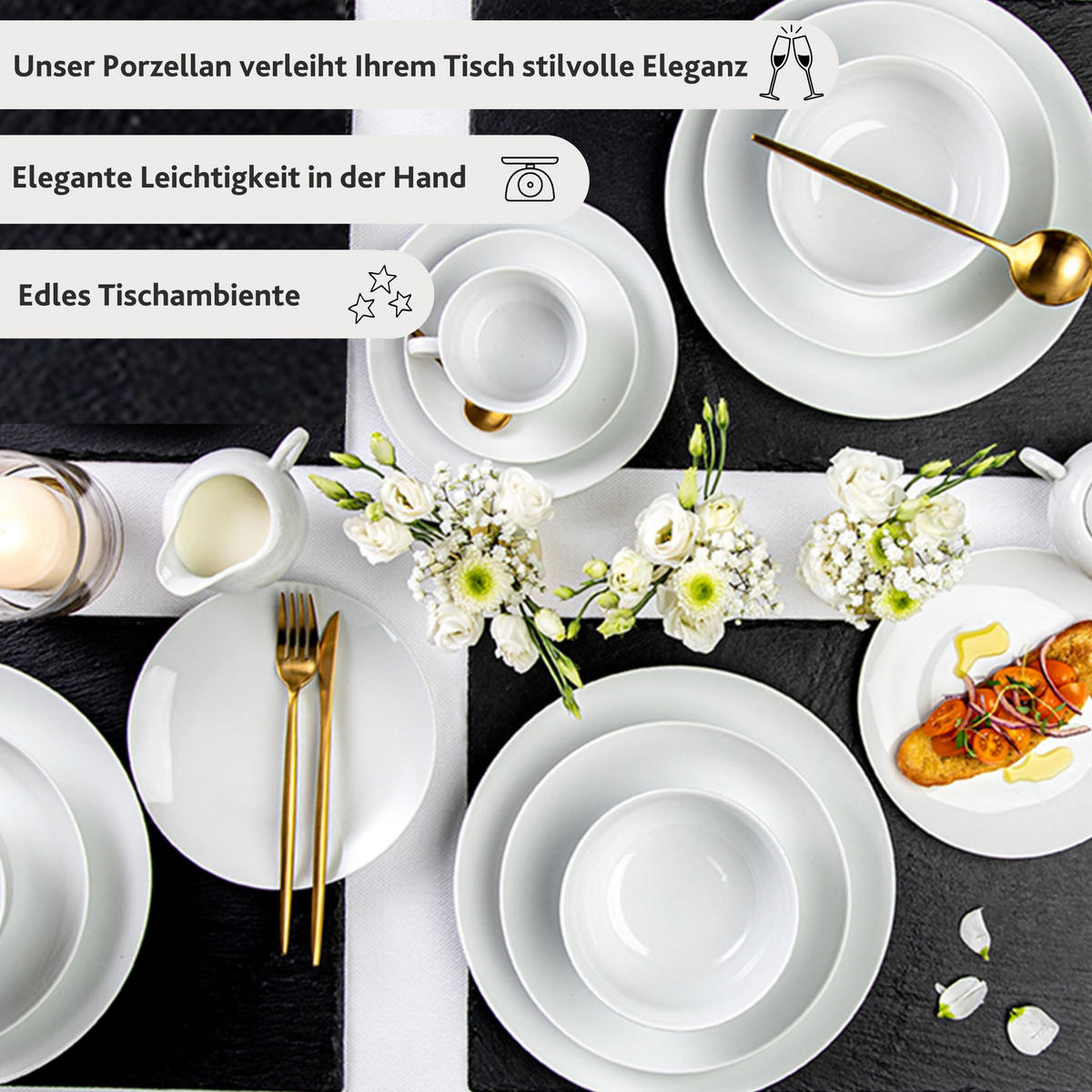 PASTATELLER SET NEW PORT - 4 teilig aus Porzellan - Weiß, Keramik (23.3cm) - Sänger