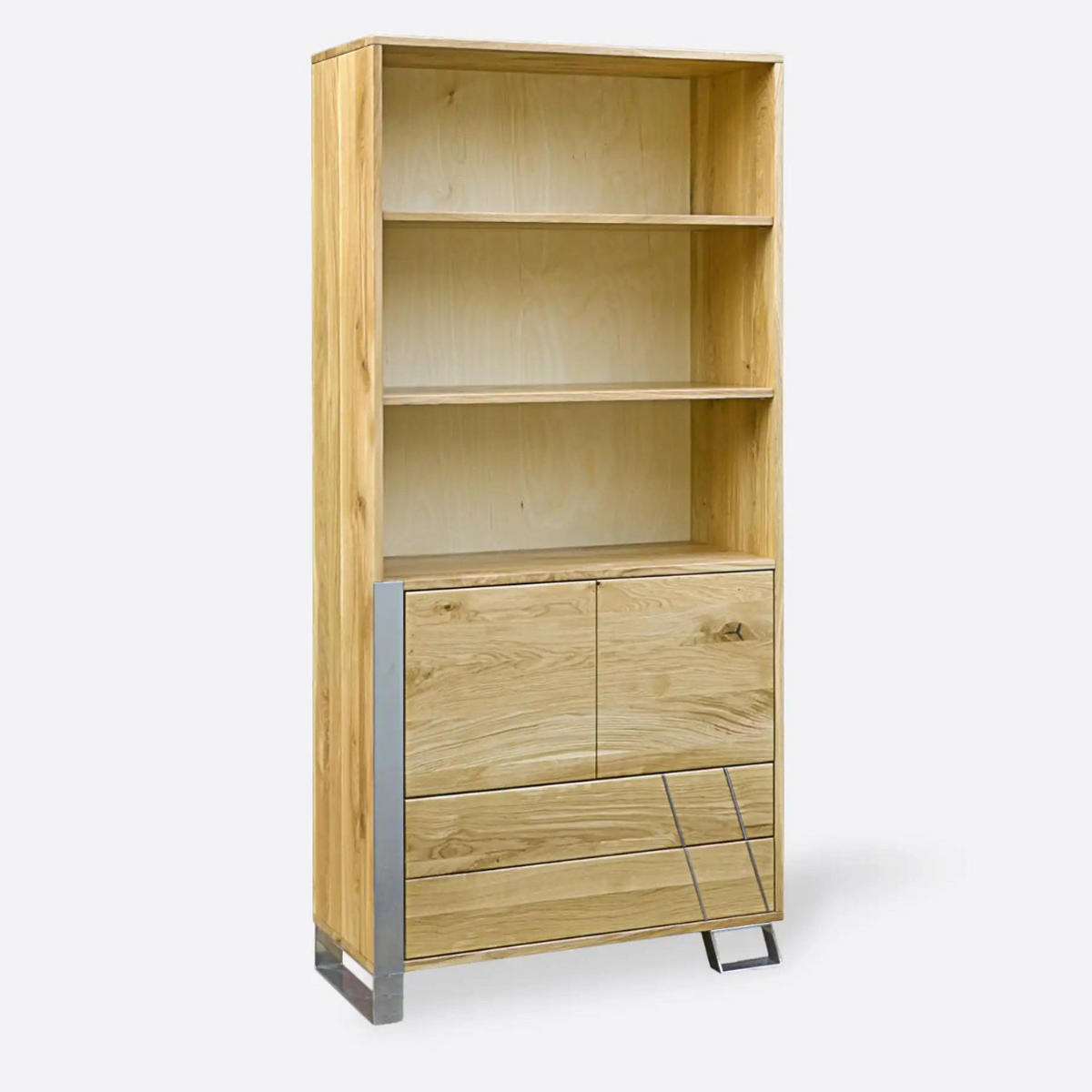 BÜCHERREGAL aus Holz mit Schubladen fürs Wohnzimmer BORA - Eichefarben, Holz (90/190/40cm) - Rawood Furniture