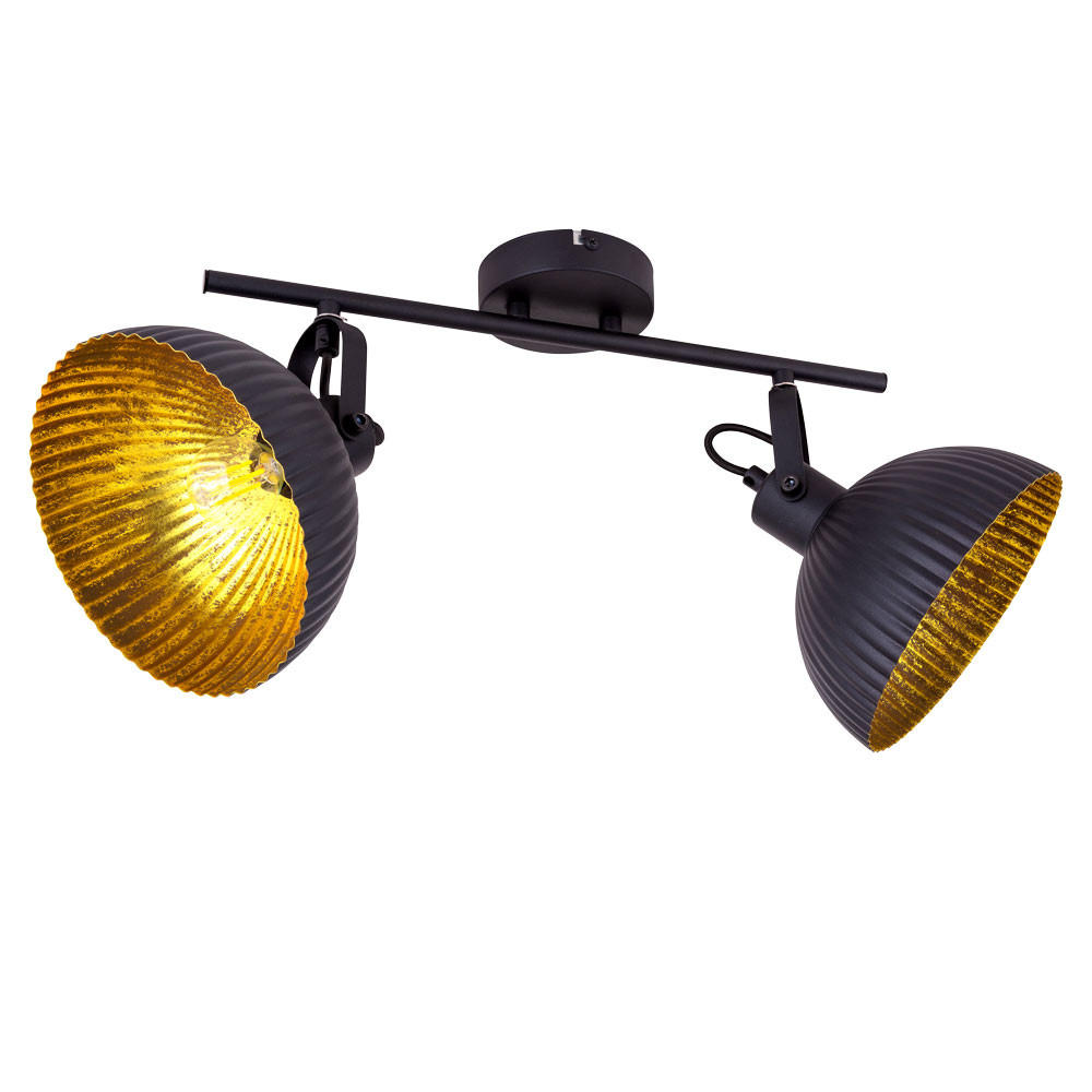 DECKENLEUCHTE Metall Schwarz-Gold - Schwarz, Metall (40/18/22cm) - Globo Lighting