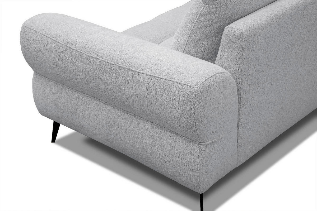 ECKSOFA SALVINI 4-Sitzer, hellgrau - Hellgrau/Schwarz, Holzwerkstoff/Textil (158/292cm) - Courtois Laville