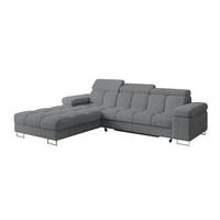 ECKSOFA mit Schlaffunktion Ottomane Links COMA L 271x203x79 Dunkelgrau Cord - Graphitfarben, Holzwerkstoff/Textil (271/203cm) - ALTDECOR