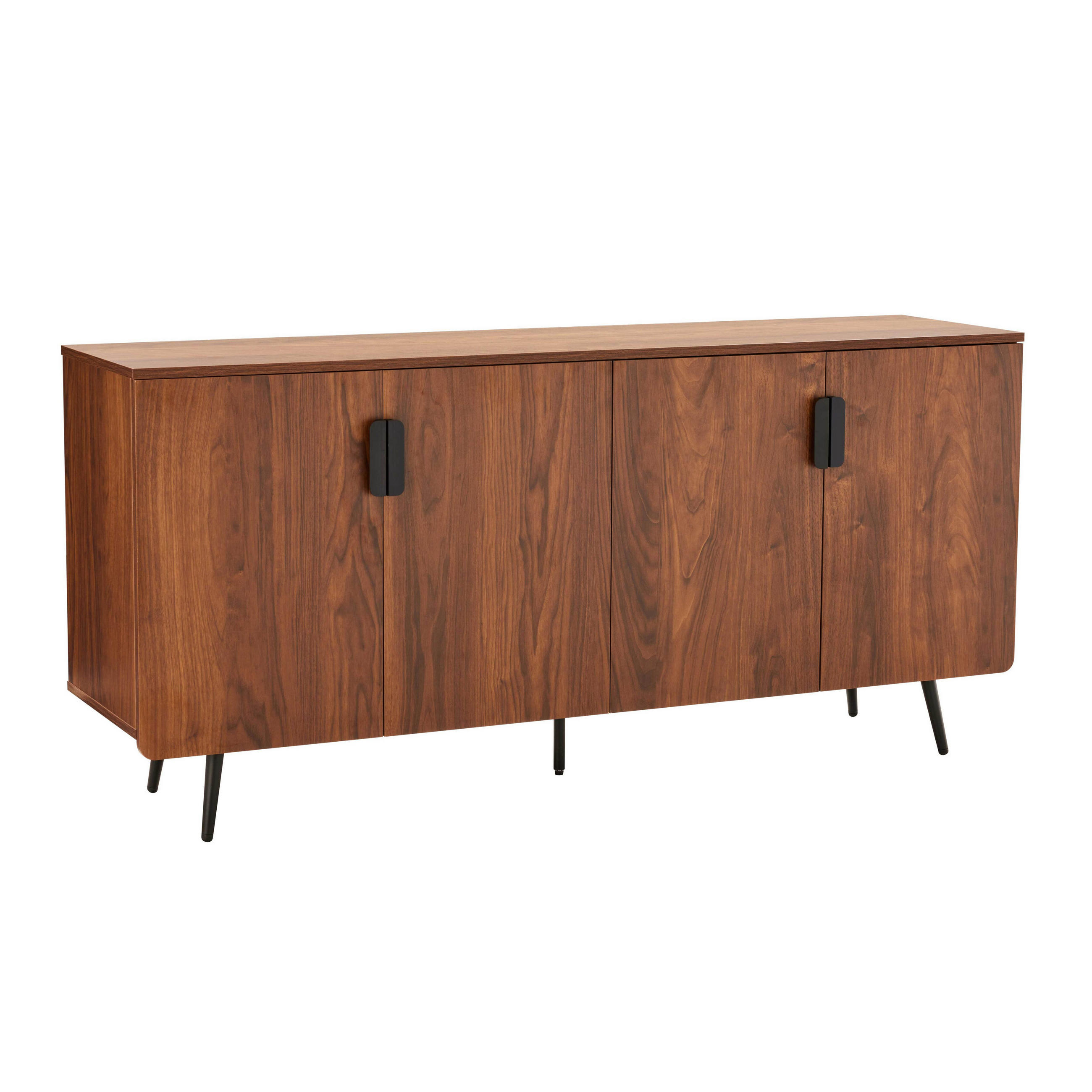 SIDEBOARD 160 cm, dunkles Holz - Braun, Holz (40/75/160cm) - Oviala