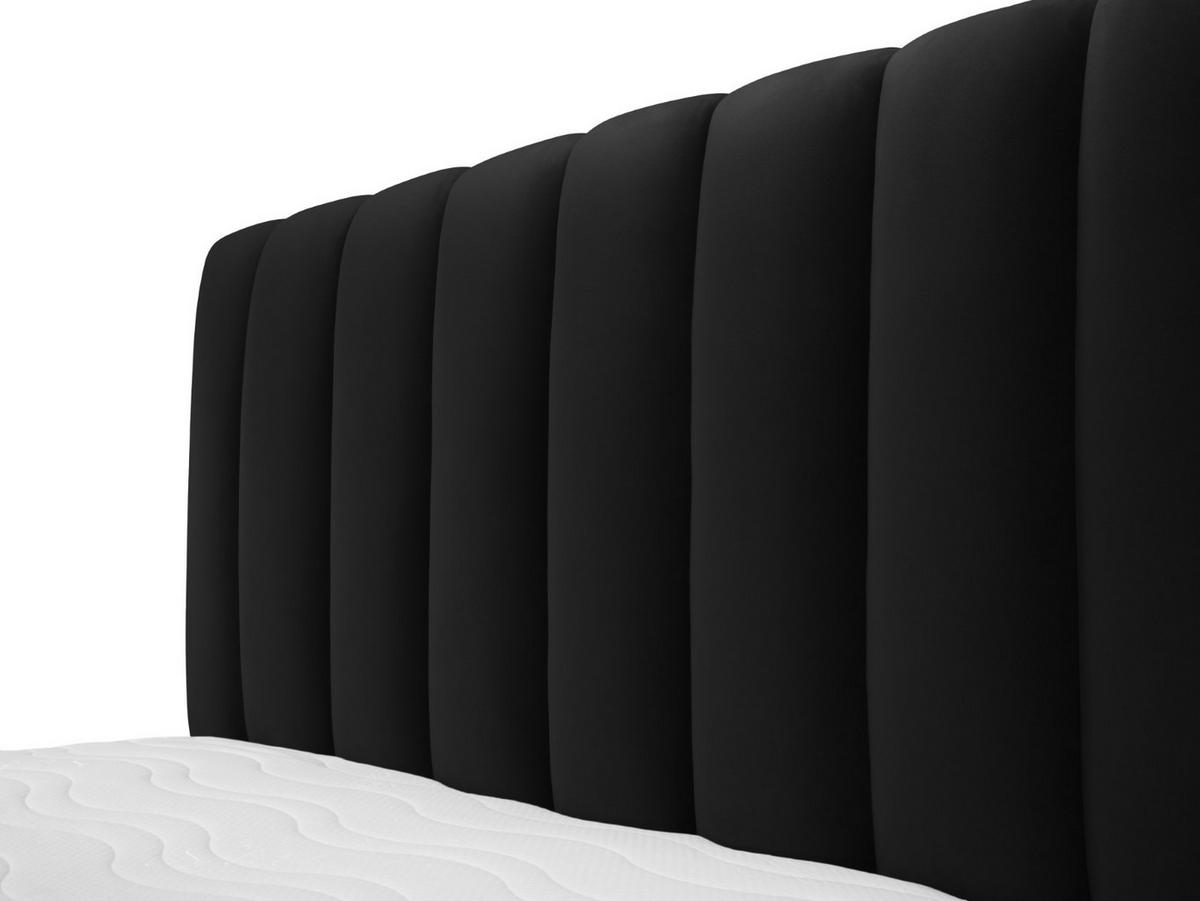 BETT mit Bettkasten und Kopfteil Kelp aus Samt schwarz 160x200cm - Schwarz, Textil (160/200cm) - Micadoni