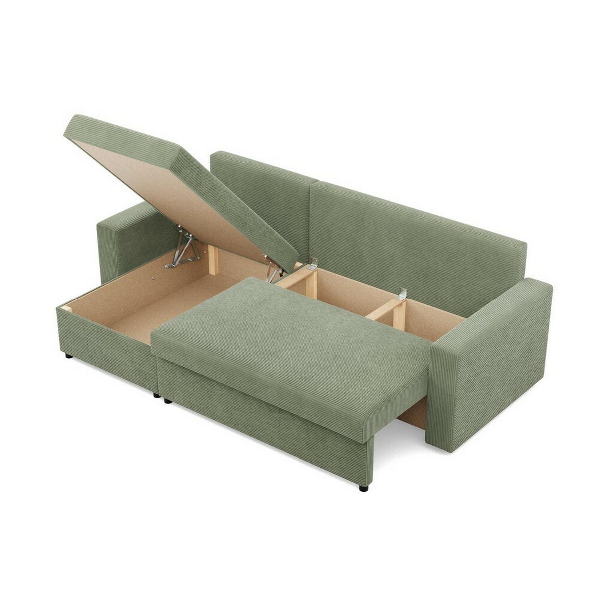 ECKSOFA Neo mit gerader Armlehnen olivgrün - Olivgrün, Textil (231/140cm) - SIMKAM Furniture