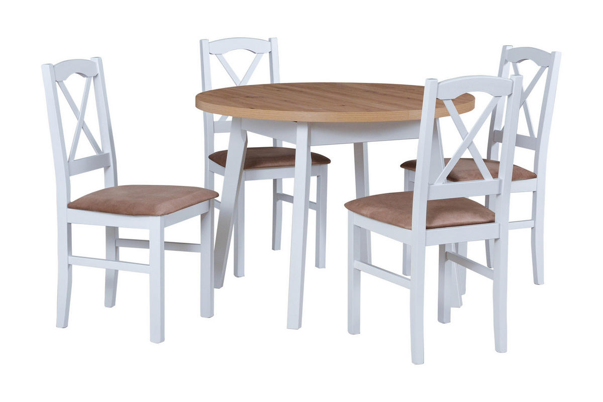 ESSZIMMERSTUHL 4x "Nilo 11", weiss, zetta 292 - Schwarz, Holz (43/87/40cm) - Leaf Design