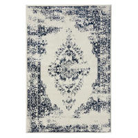 VINTAGE-TEPPICH Sia 300/400 cm - Blau/Creme, Kunststoff (300/400cm) - benuta