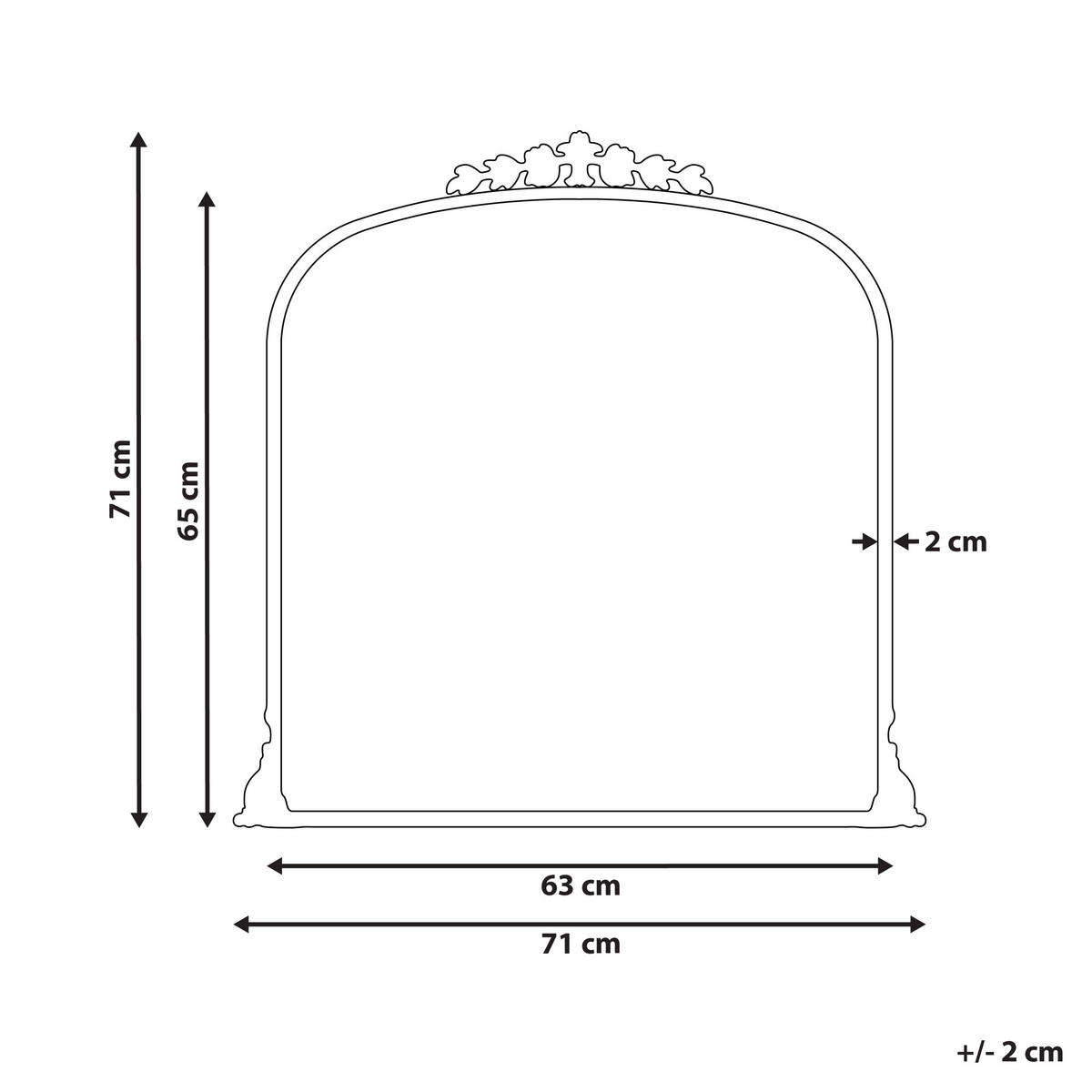 WANDSPIEGEL gold Metall 71/71 cm Livry - Goldfarben, Metall (71/71/3cm) - Beliani