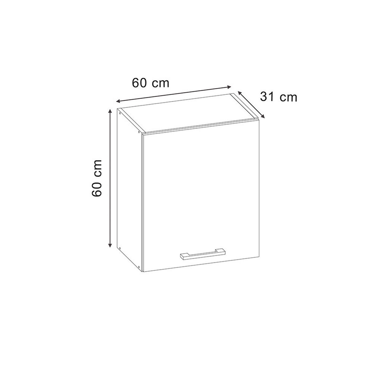 VĚŠÁK NA STĚNU R-Line, Antracitový venkovský dům/Antracit, 60 cm s 1 dvířky - antracitová, kompozitní dřevo (60/60/31cm) - Vicco